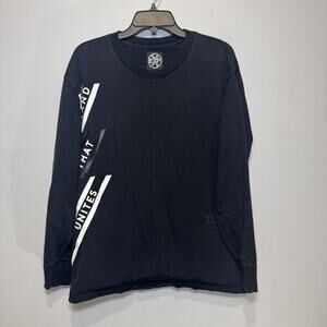 Express Men's black long-sleeve shirt "Brand That Unites" Size‎ M